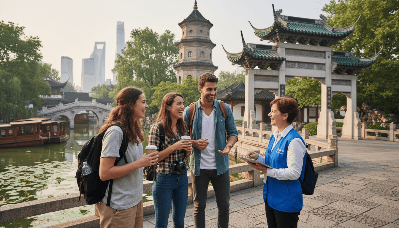 small guided tour group in shanghai