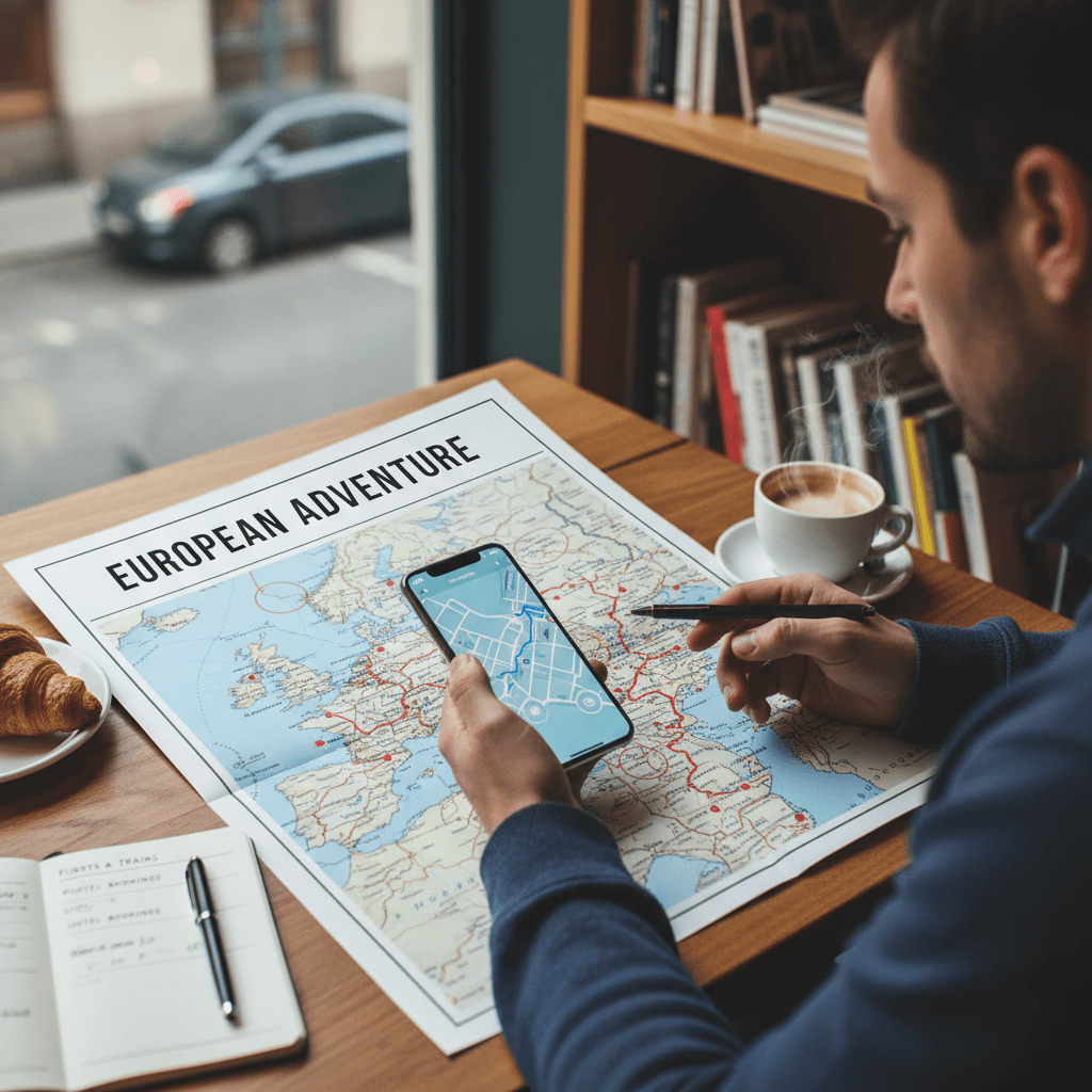 Tour itinerary details on phone